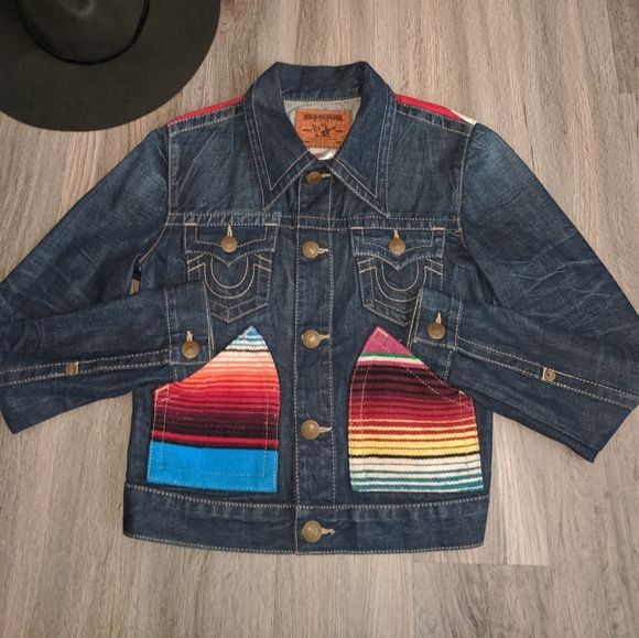 True Religion World Tour Jada Baja Denim Jacket M like new - Picture 1 of 10